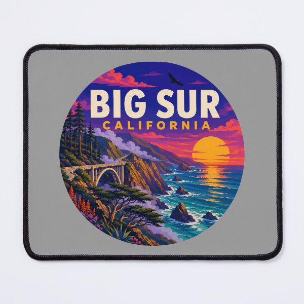 Item preview, Big Sur California – Retro Coastal Bridge & Sunset designed and sold by SimplyJasper.