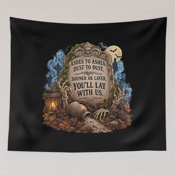 Item preview, ⚡ HAUNTED TOMBSTONE COLLECTION - Ashes to Ashes Dust to Dust v1  - dark version designed and sold by WheelieGdArt.