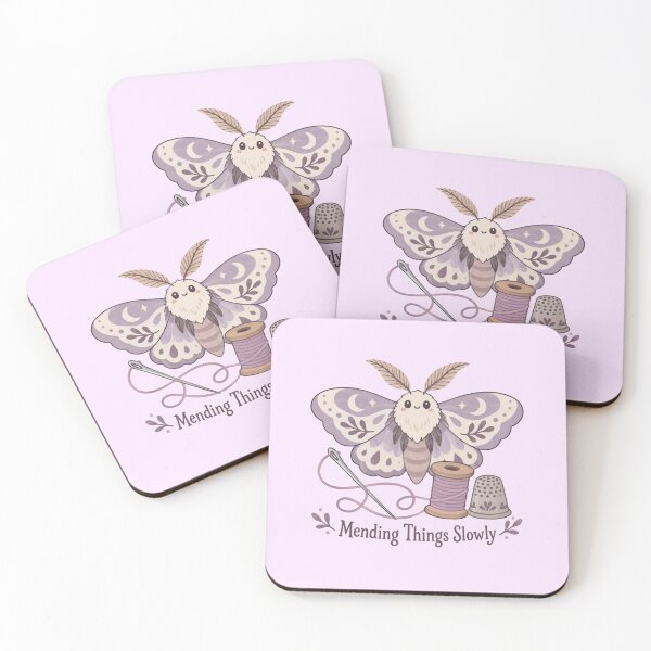 Item preview, Moth Mending Things Slowly Sticker designed and sold by Inkworksbyshery.
