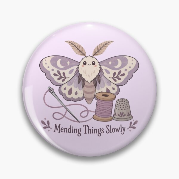 Item preview, Moth Mending Things Slowly Sticker designed and sold by Inkworksbyshery.