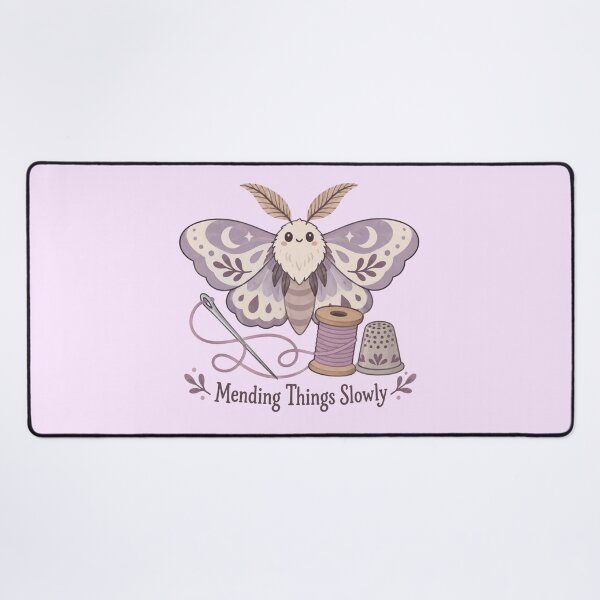 Item preview, Moth Mending Things Slowly Sticker designed and sold by Inkworksbyshery.
