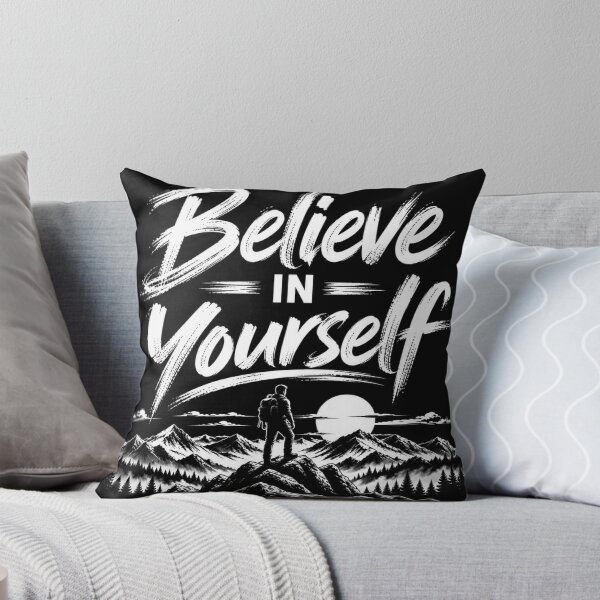 Item preview, Title  Believe in Yourself – Inspirational Mountain Motivation Design designed and sold by CraftNestNoor.