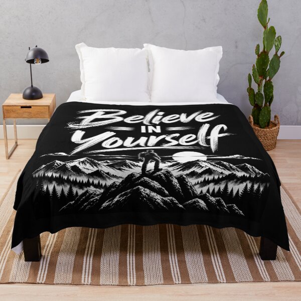 Item preview, Title  Believe in Yourself – Inspirational Mountain Motivation Design designed and sold by CraftNestNoor.