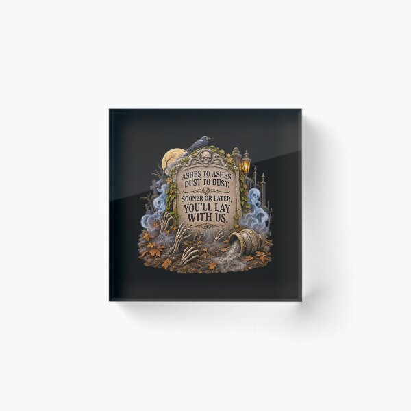 Item preview, ⚡HAUNTED TOMBSTONE COLLECTION - Ashes to Ashes Dust to Dust v2 - dark version designed and sold by WheelieGdArt.