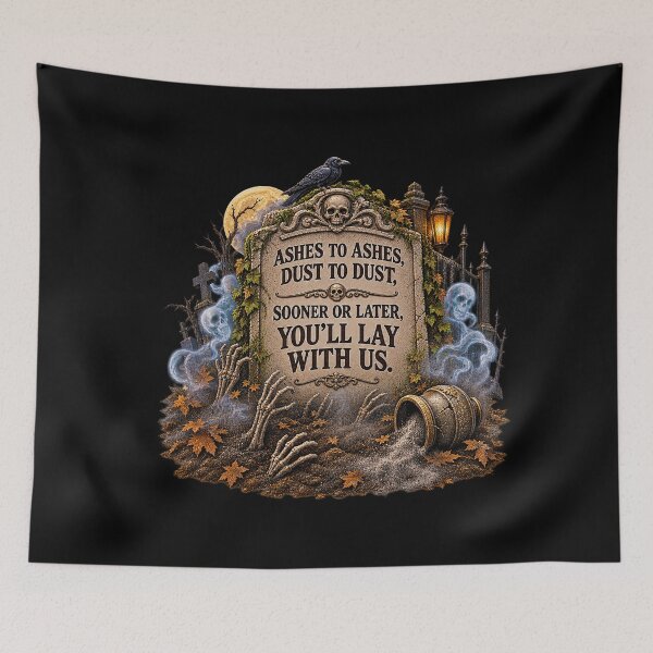 Item preview, ⚡HAUNTED TOMBSTONE COLLECTION - Ashes to Ashes Dust to Dust v2 - dark version designed and sold by WheelieGdArt.