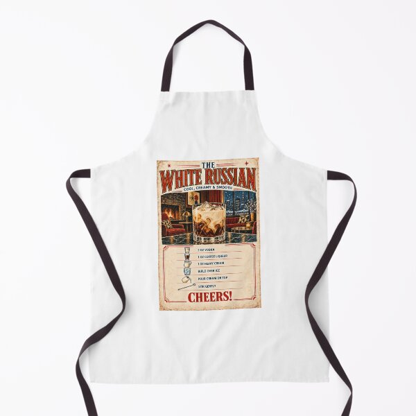 Item preview, Vintage White Russian Cocktail Recipe – Retro Bar Art designed and sold by thebigleebowski.