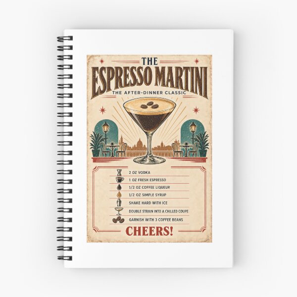 Item preview, Vintage Espresso Martini Cocktail Recipe – Retro Bar Art designed and sold by thebigleebowski.