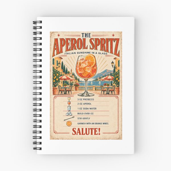 Item preview, Vintage Aperol Spritz Cocktail Recipe – Retro Bar Art designed and sold by thebigleebowski.