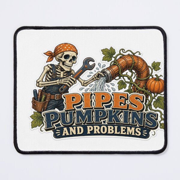 Item preview, Plumber Halloween Shirt Pipes Pumpkins and Problems Trade Gift designed and sold by Soft Merch.