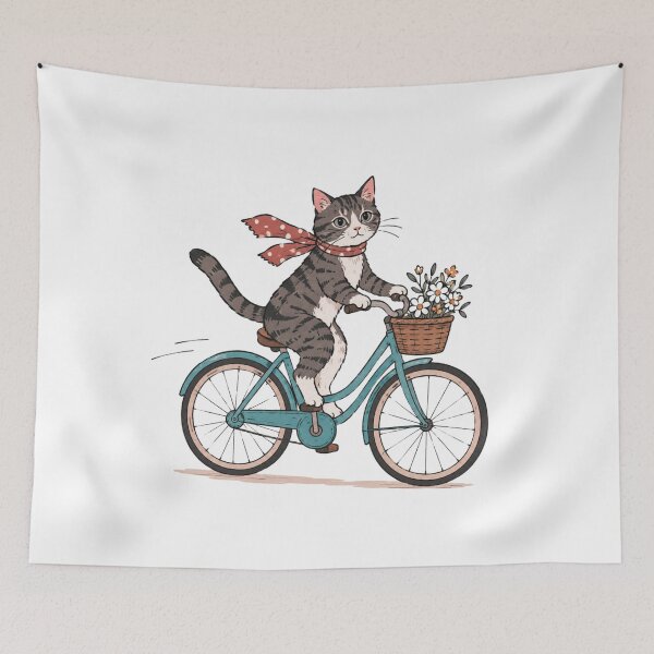 Item preview, Cute Cat Riding a Bike – Cycling Cat designed and sold by teeNova Wear.