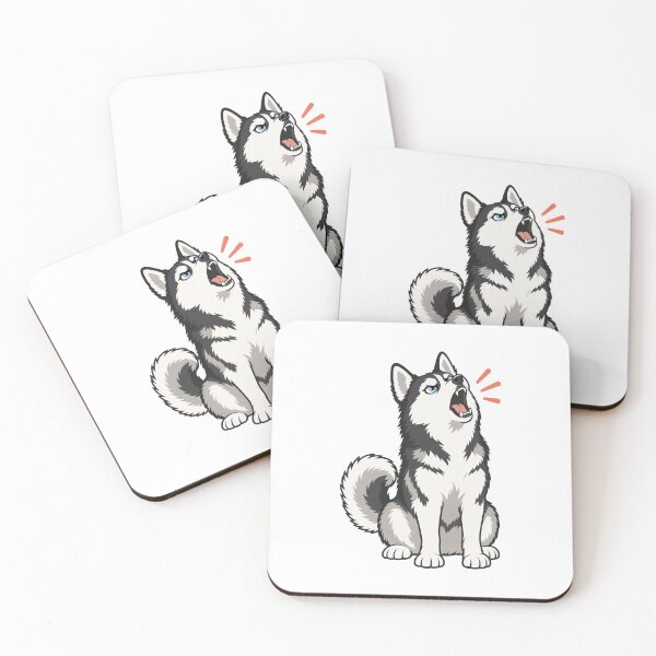 Item preview, Dramatic Husky Talking Back Blue Eyed Sled Dog designed and sold by eignvalue.
