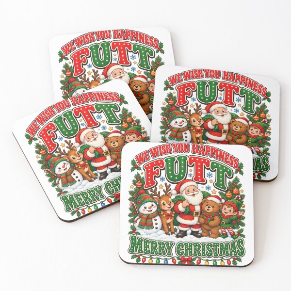 Item preview, We Wish You Happiness Futty Merry Christmas Vintage Retro Holiday designed and sold by DijaMar.