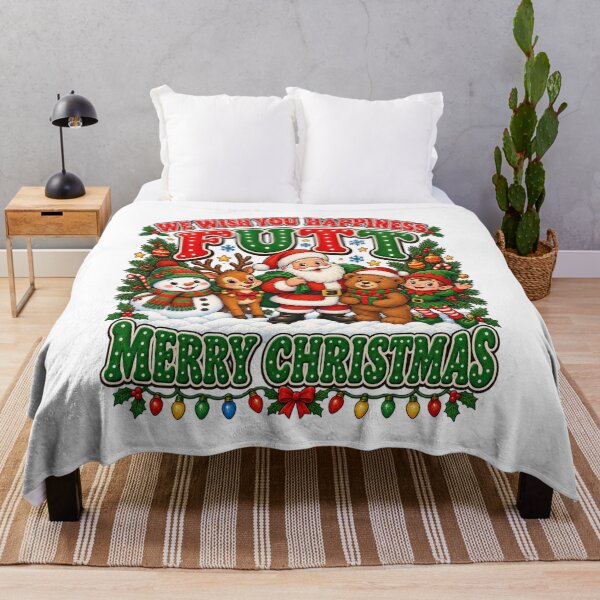 Item preview, We Wish You Happiness Futty Merry Christmas Vintage Retro Holiday designed and sold by DijaMar.