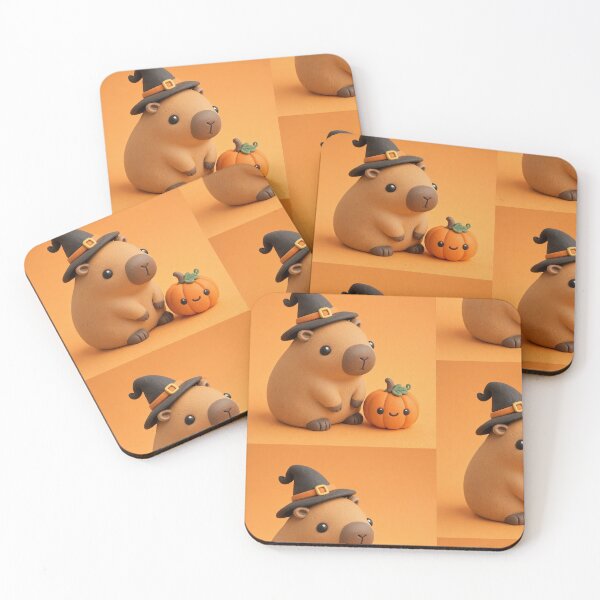 Item preview, Cute 3D Clay Halloween Capybara with Pumpkin designed and sold by TataTopShop.
