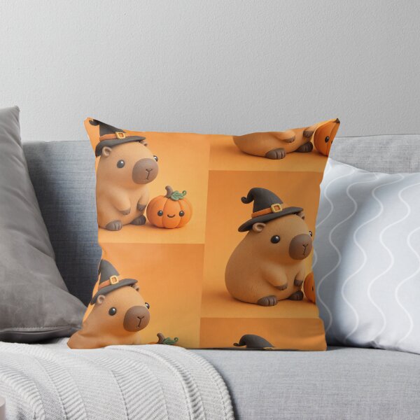 Item preview, Cute 3D Clay Halloween Capybara with Pumpkin designed and sold by TataTopShop.