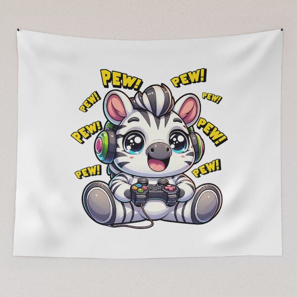 Item preview, Funny Zebra Gamer Videogame Pew Gaming Zoo Boys Girls Kids designed and sold by One55store.