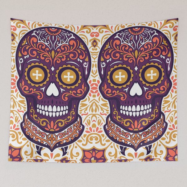 Item preview, Catrina Colorful Sugar Skull Illustration designed and sold by  Ojo de Lilith.