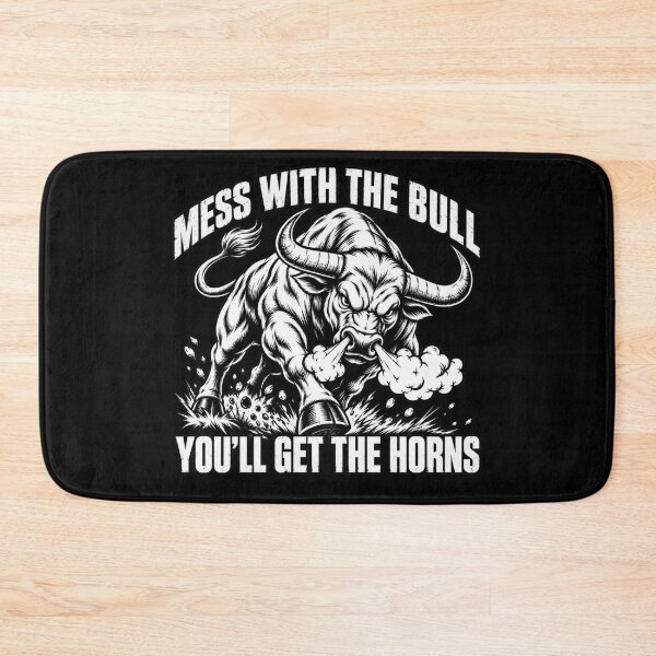 Item preview, Mess With The Bull You'll Get The Horns T-Shirt, Funny Bull Lover Shirt, Angry Bull Graphic Tee, Western Cowboy Gift, Rodeo Bull Sticker designed and sold by PRINYOS.