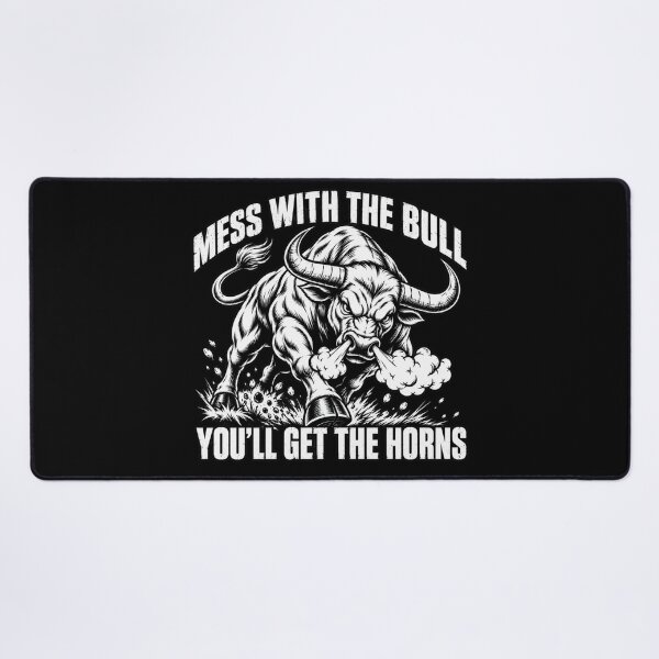 Item preview, Mess With The Bull You'll Get The Horns T-Shirt, Funny Bull Lover Shirt, Angry Bull Graphic Tee, Western Cowboy Gift, Rodeo Bull Sticker designed and sold by PRINYOS.