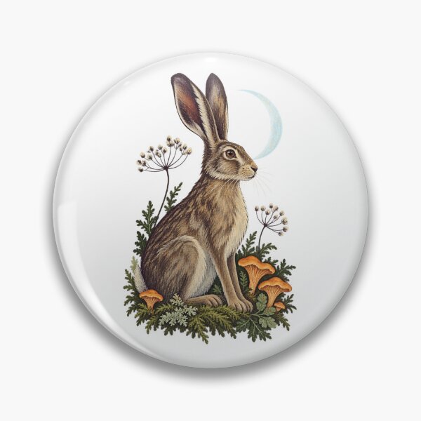 Item preview, Mooncap Hare Textured Nature Illustration designed and sold by Wonderwoven Studio.