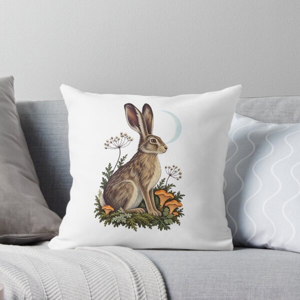 Item preview, Mooncap Hare Textured Nature Illustration designed and sold by Wonderwoven Studio.