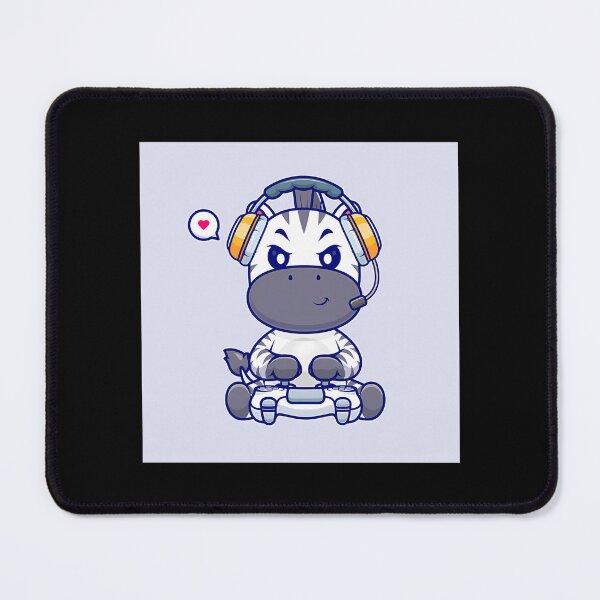 Item preview, Cute Zebra Gaming Cartoon Vector Icon designed and sold by One55store.