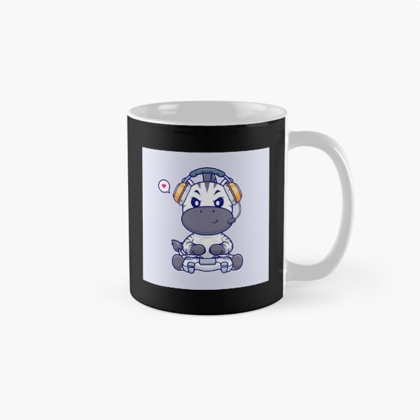 Item preview, Cute Zebra Gaming Cartoon Vector Icon designed and sold by One55store.