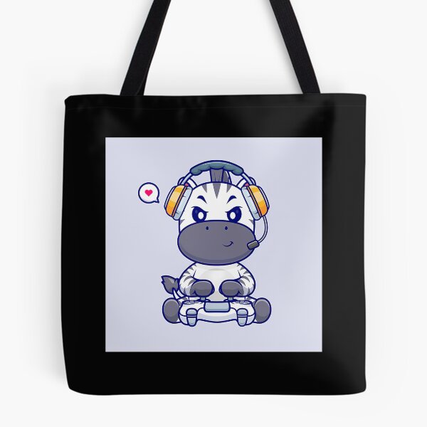 Item preview, Cute Zebra Gaming Cartoon Vector Icon designed and sold by One55store.