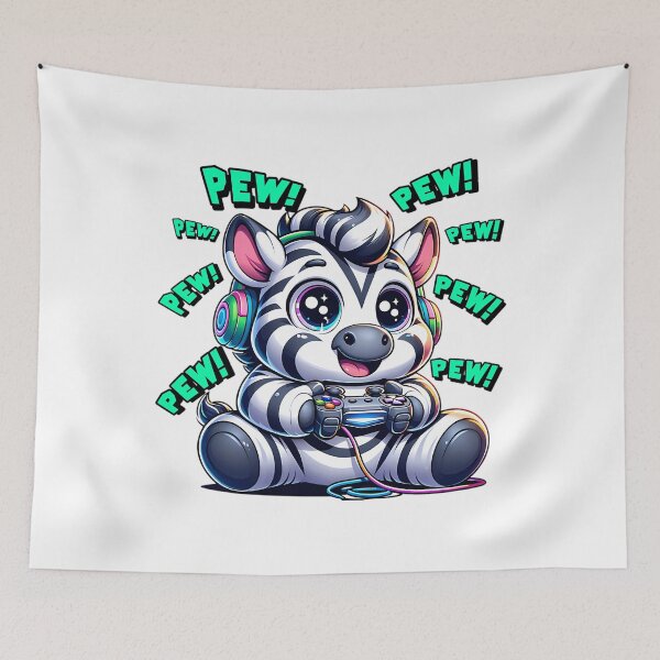 Item preview, Funny Zebra Gamer Videogame Pew Gaming Zoo Boys Girls Kids designed and sold by One55store.