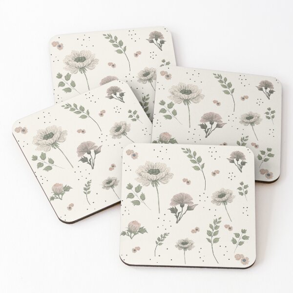 Item preview, Vintage Neutral Wildflower Pattern designed and sold by yara.lahdo.
