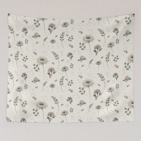 Item preview, Vintage Neutral Wildflower Pattern designed and sold by yara.lahdo.