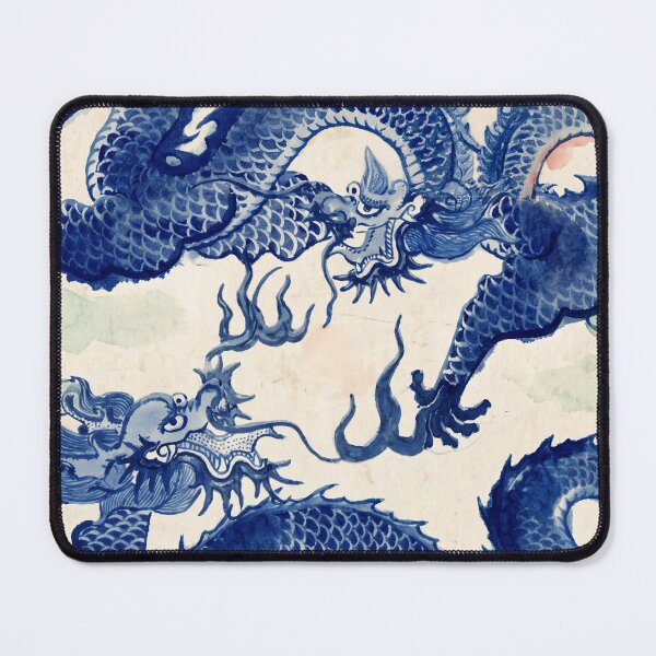 Item preview, Blue and White Dragons Chinoiserie Watercolor designed and sold by Fani*.