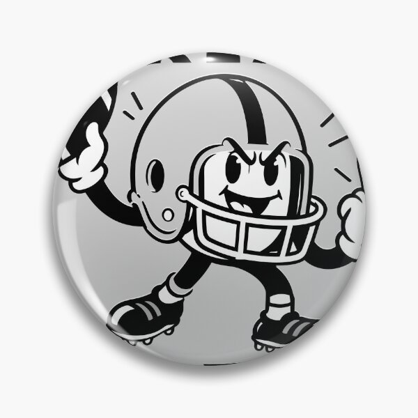 Item preview, Oakland (Raiders) forever. A bold black-and-white football design featuring a tough retro helmet mascot  designed and sold by PIXEL POP DESIGNS - Beyond the Norm!.