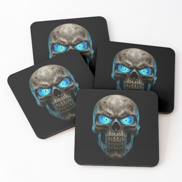 Item preview, Ghost Rider Blue Flame Skull - Glowing Eyes Fantasy Art designed and sold by InkShiftLabs.