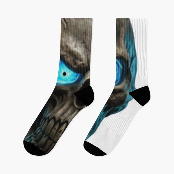 Item preview, Ghost Rider Blue Flame Skull - Glowing Eyes Fantasy Art designed and sold by InkShiftLabs.