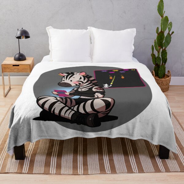 Artikelvorschau, Alternative Gamer Zebra – Illustration im gemütlichen Gothic-Gaming-Stil entworfen und verkauft von One55store.