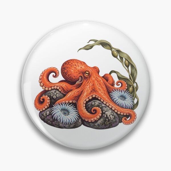 Item preview, Tidepool Thinker Textured Nature Illustration designed and sold by Wonderwoven Studio.