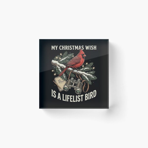 Item preview, My Christmas Wish Is A Lifelist Bird - Funny Birdwatching Cardinal Christmas Gift for Bird Watchers, Birders, and Ornithology Lovers designed and sold by 519xdesign.