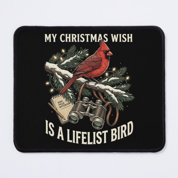 Item preview, My Christmas Wish Is A Lifelist Bird - Funny Birdwatching Cardinal Christmas Gift for Bird Watchers, Birders, and Ornithology Lovers designed and sold by 519xdesign.
