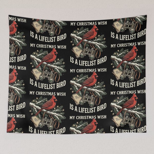 Item preview, My Christmas Wish Is A Lifelist Bird - Funny Birdwatching Cardinal Christmas Gift for Bird Watchers, Birders, and Ornithology Lovers designed and sold by 519xdesign.