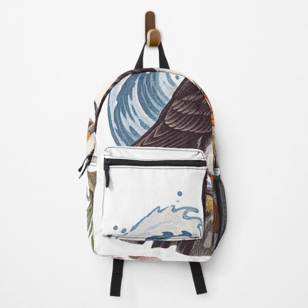 Item preview, Cliffside Puffin Textured Nature Illustration designed and sold by Wonderwoven Studio.