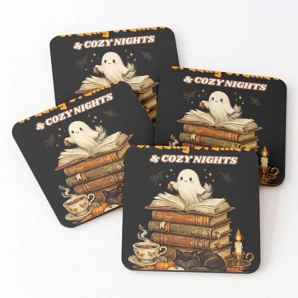 Item preview, Spooky Stories & Cozy Nights – Cozy Vintage Halloween Ghost Books Autumn Book Lover Gift designed and sold by Zenith-Co.