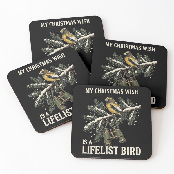 Item preview, My Christmas Wish Is A Lifelist Bird - Evening Grosbeak Birdwatching Christmas Gift for Bird Watchers, Birders, and Nature Lovers designed and sold by 519xdesign.