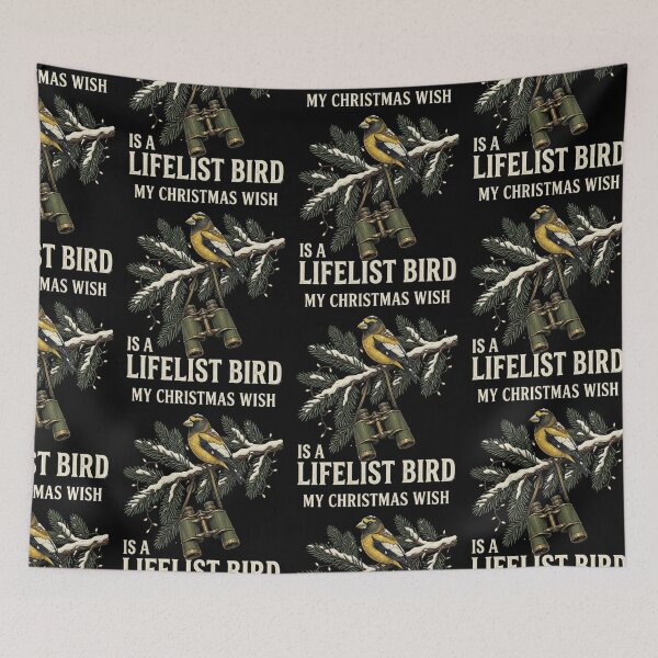 Item preview, My Christmas Wish Is A Lifelist Bird - Evening Grosbeak Birdwatching Christmas Gift for Bird Watchers, Birders, and Nature Lovers designed and sold by 519xdesign.