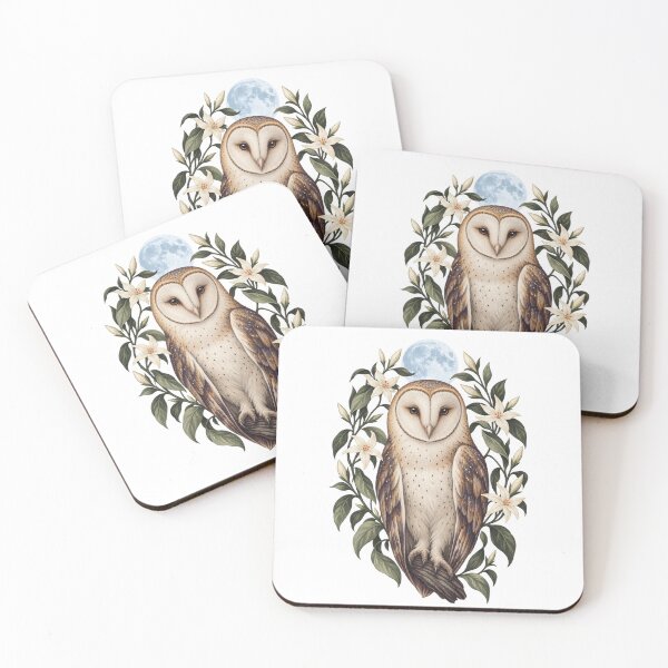 Item preview, Night Garden Owl Textured Nature Illustration designed and sold by Wonderwoven Studio.