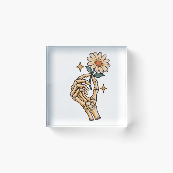 Item preview, Skeleton Hand Holding a Daisy designed and sold by Glottopia.