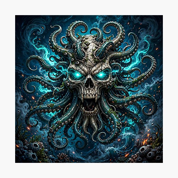 Item preview, Abyssal Kraken Skull — Leviathan of the Deep designed and sold by RunicTide.