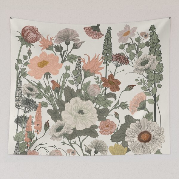 Item preview, Vintage Neutral Floral Garden designed and sold by yara.lahdo.