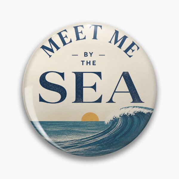 Item preview, Meet Me by the Sea Vintage Ocean Wave Retro Beach Surfing Design designed and sold by limos.