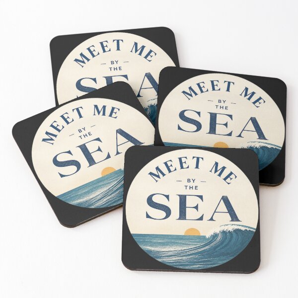 Item preview, Meet Me by the Sea Vintage Ocean Wave Retro Beach Surfing Design designed and sold by limos.